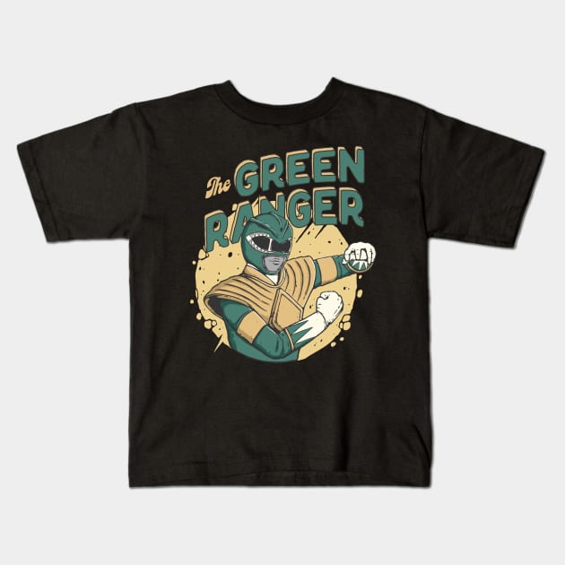 Mighty Morphin Power Ranger MMPR Green Ranger Tommy Oliver Kids T-Shirt by LukmannHak